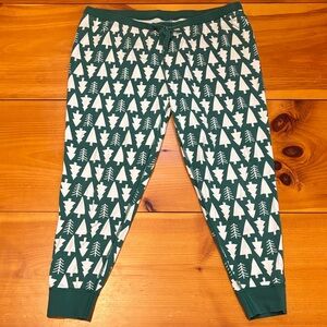 HANNA ANDERSSON Women’s XXL Green Organic Tree Print Jogger Pajama Pants